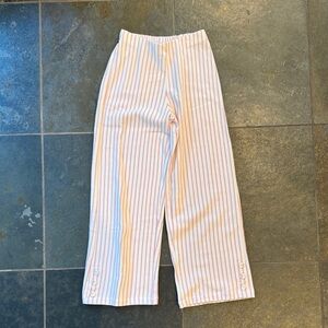 Zara Kids pink Striped wide leg pant Pink and White size 9